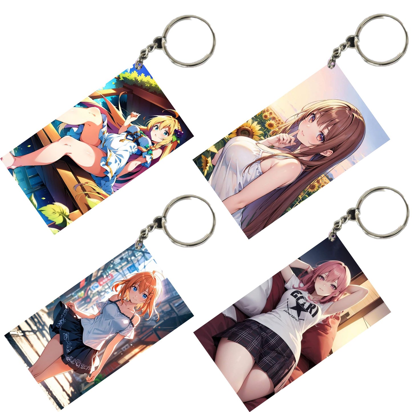 HENTAI Anime Unique Style 4 pcs Combo Keychain