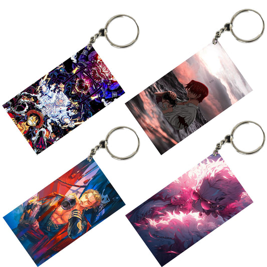 One Piece Anime Unique Style 4 pcs Combo Keychain