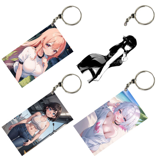 HENTAI Anime Unique Style 4 pcs Combo Keychain