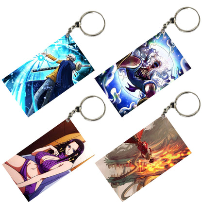 One Piece Anime Unique Style 4 pcs Combo Keychain