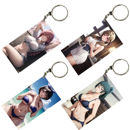 HENTAI Anime Unique Style 4 pcs Combo Keychain