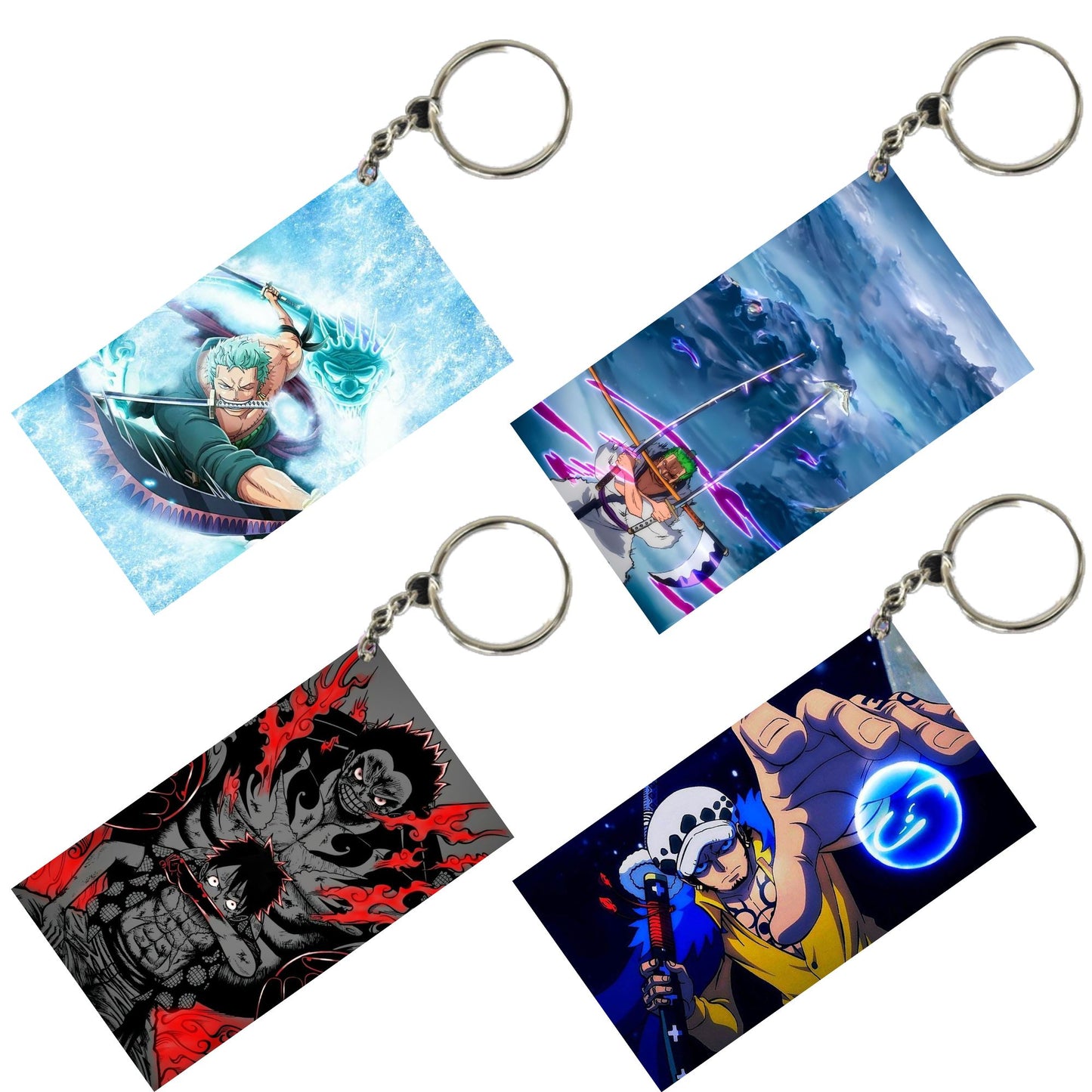 One Piece Anime Unique Style 4 pcs Combo Keychain