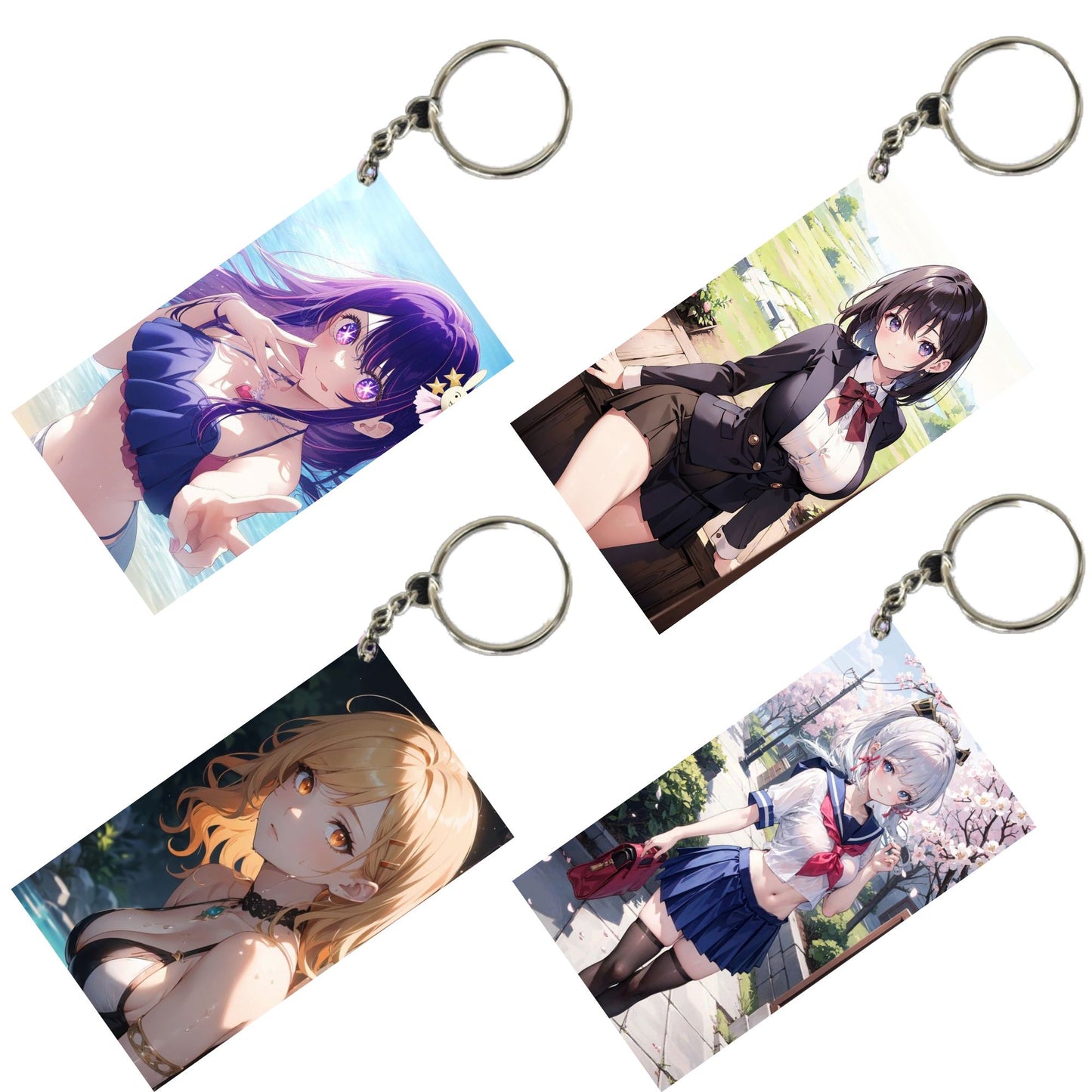 HENTAI Anime Unique Style 4 pcs Combo Keychain