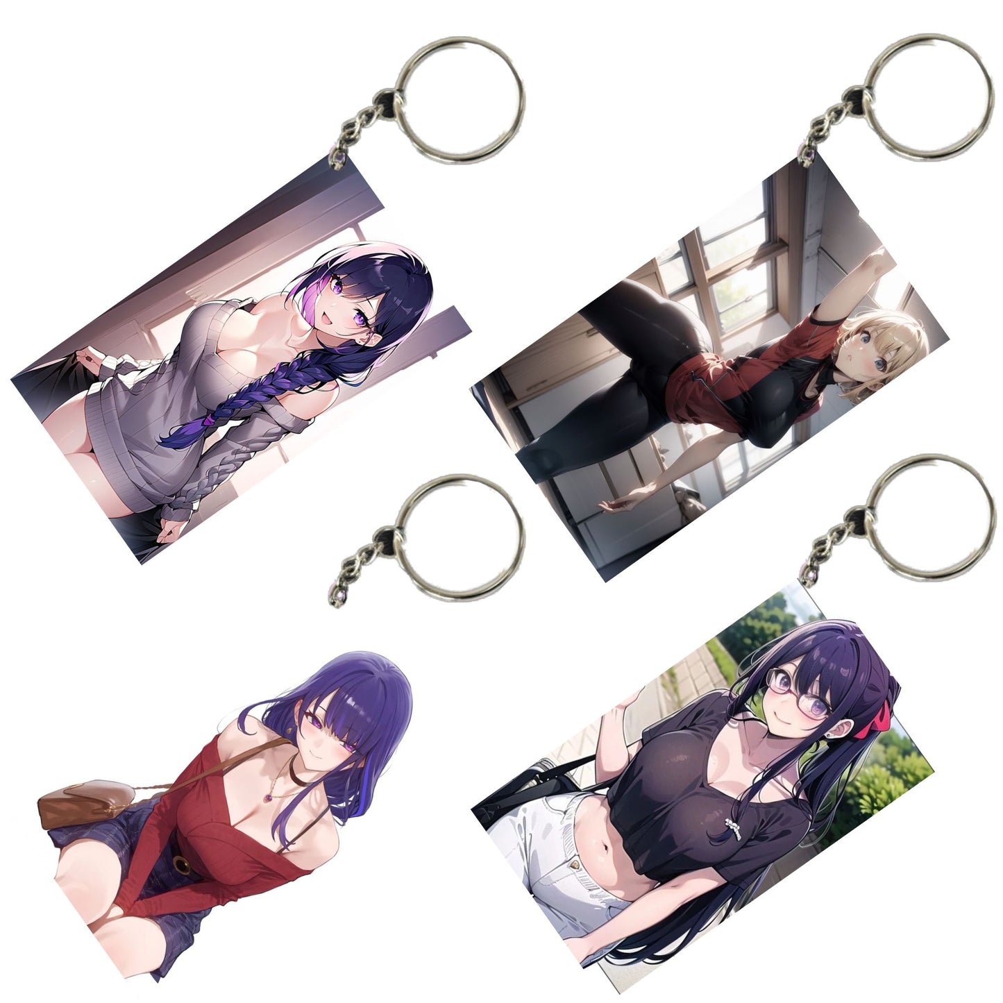 HENTAI Anime Unique Style 4 pcs Combo Keychain