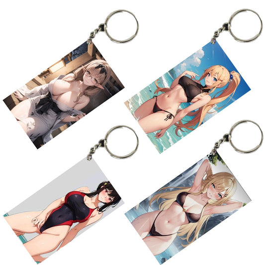 HENTAI Anime Unique Style 4 pcs Combo Keychain