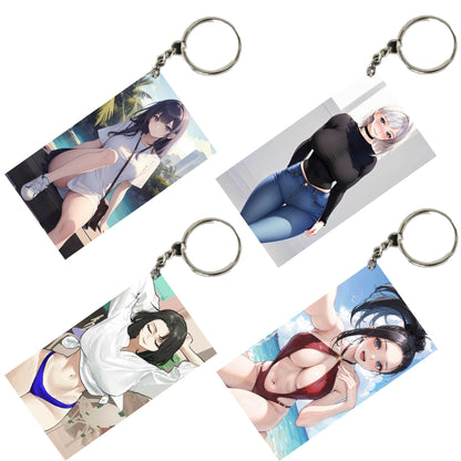 HENTAI Anime Unique Style 4 pcs Combo Keychain