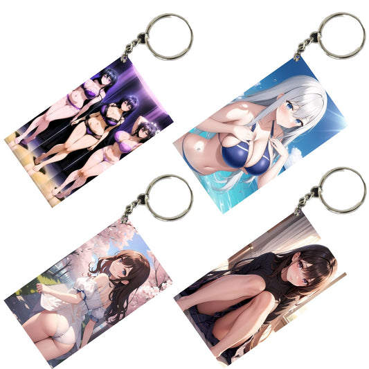 HENTAI Anime Unique Style 4 pcs Combo Keychain