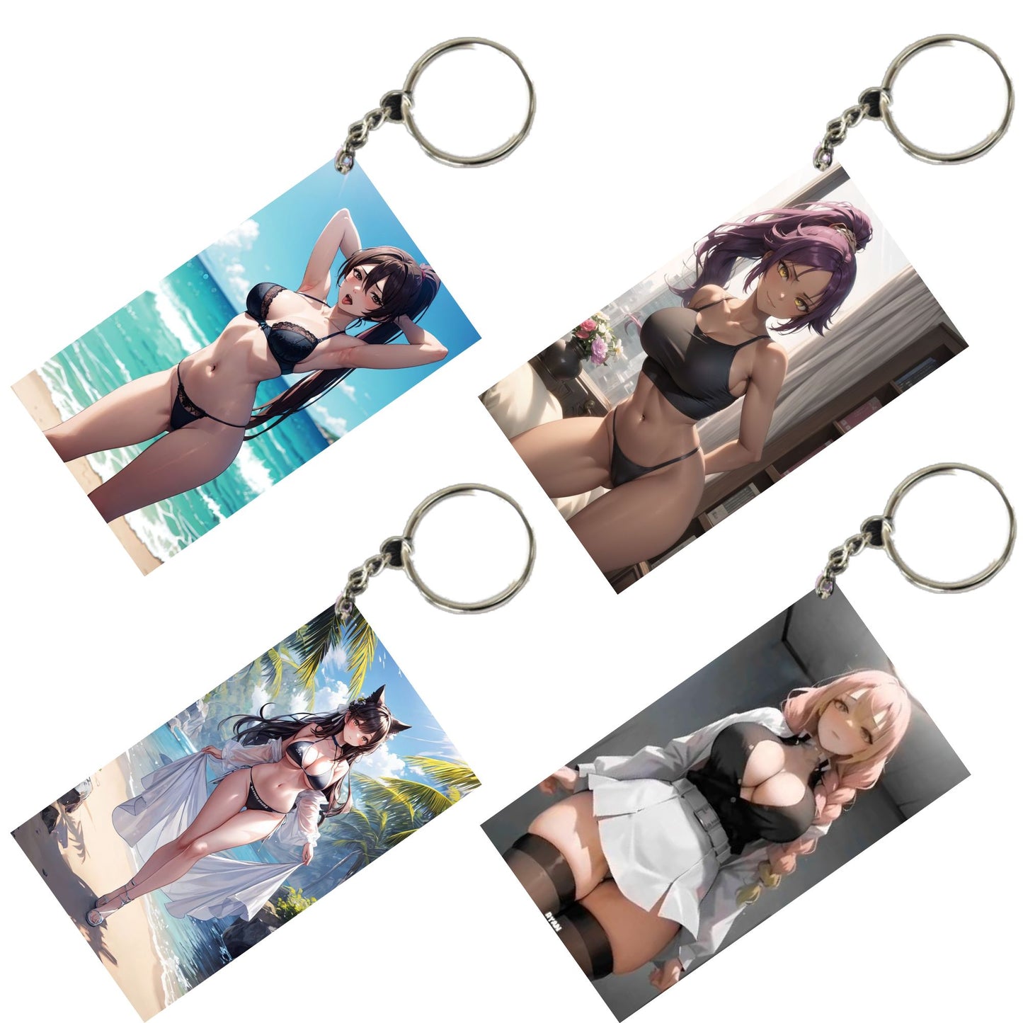 HENTAI Anime Unique Style 4 pcs Combo Keychain