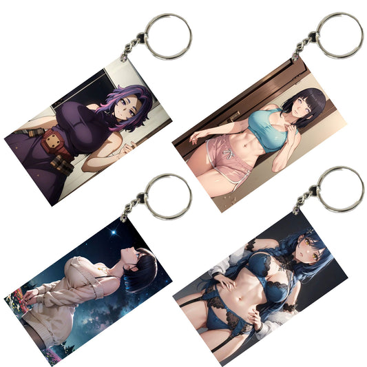 HENTAI Anime Unique Style 4 pcs Combo Keychain