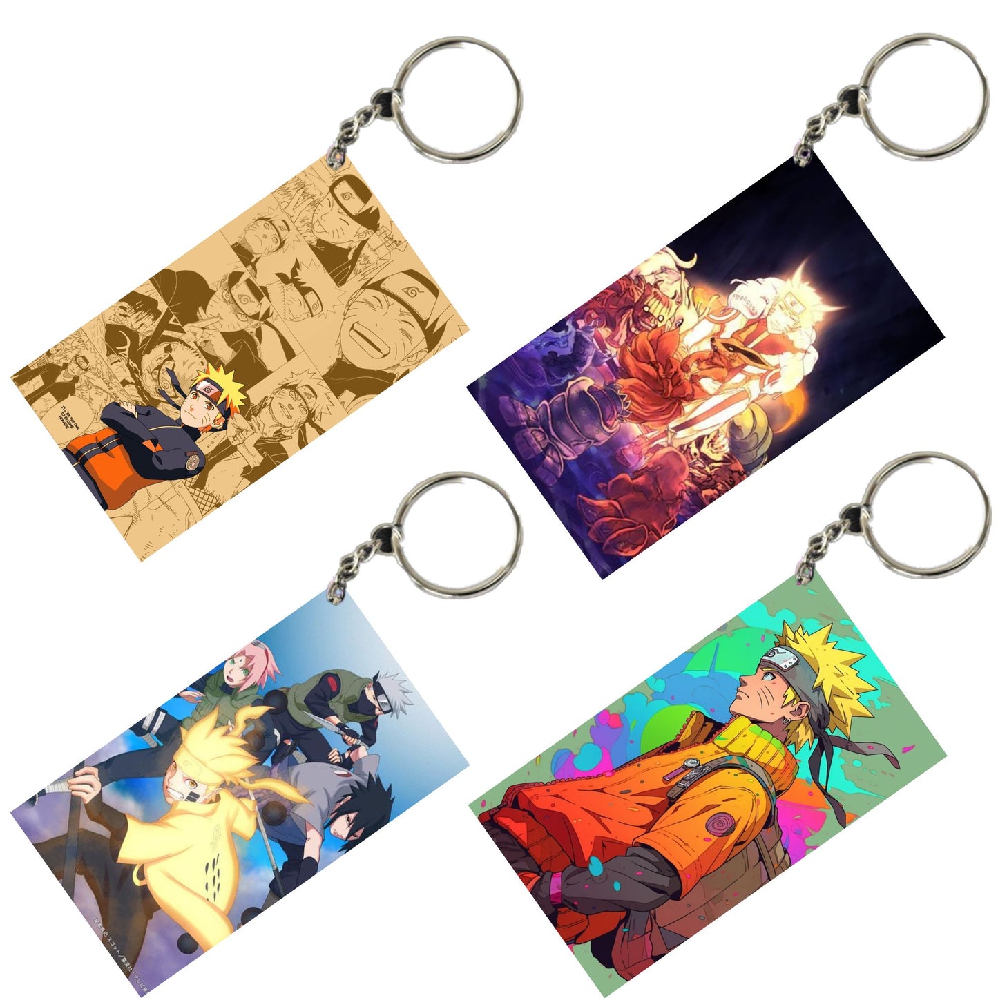 NARUTO Anime Unique Style 4 pcs Combo Keychain