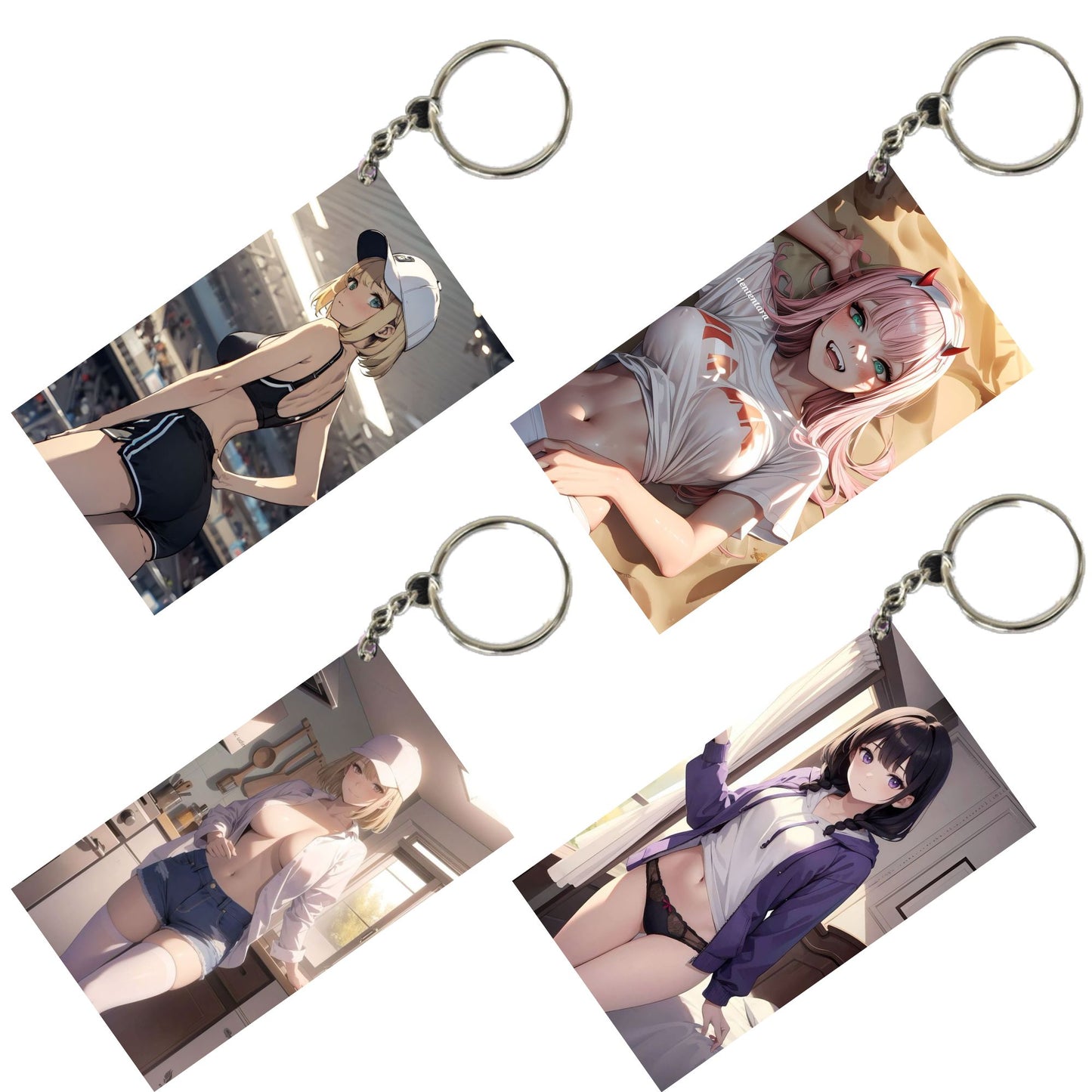 HENTAI Anime Unique Style 4 pcs Combo Keychain