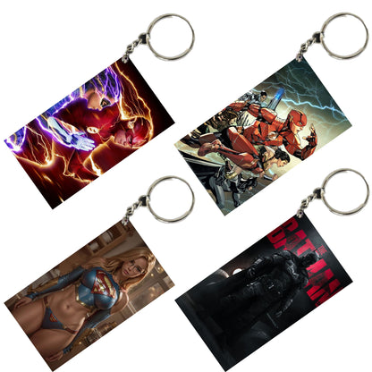 DC Unique Style 4 pcs Combo Keychain