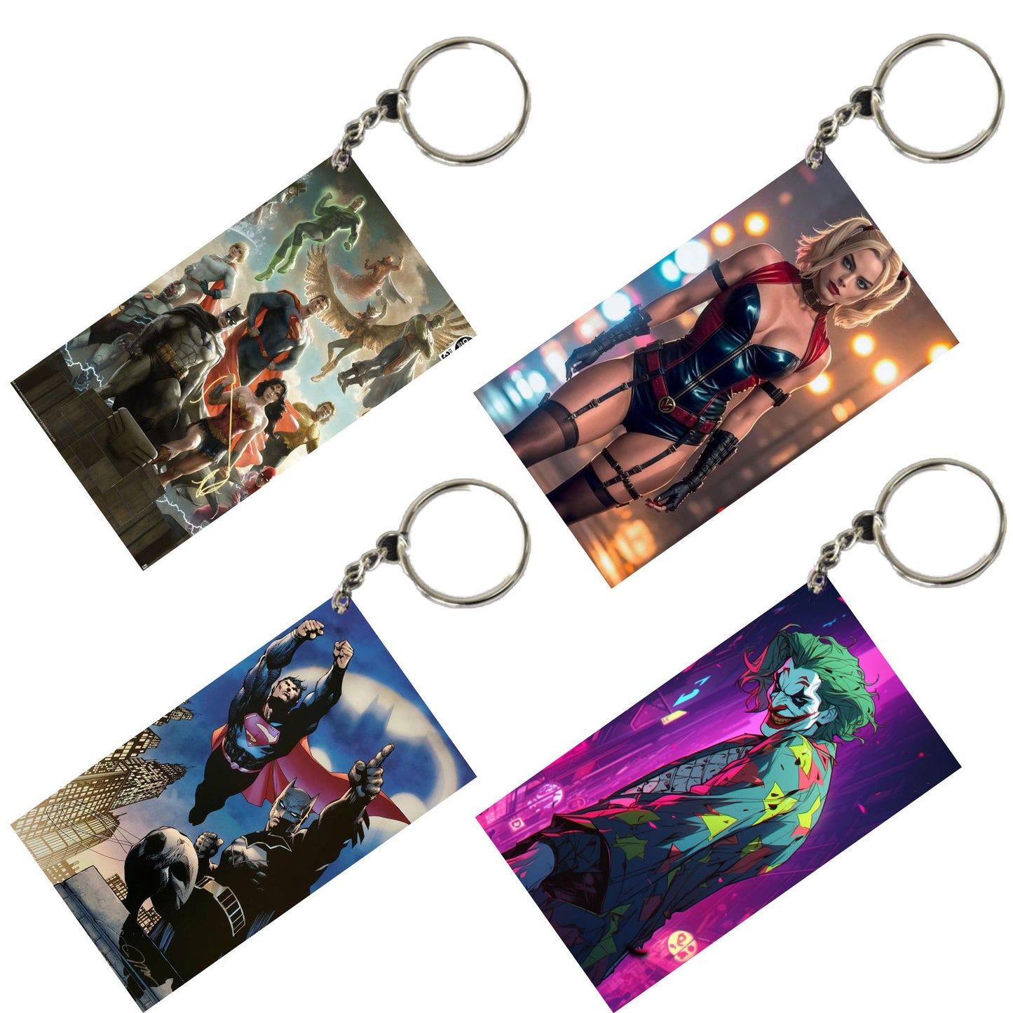 DC Unique Style 4 pcs Combo Keychain