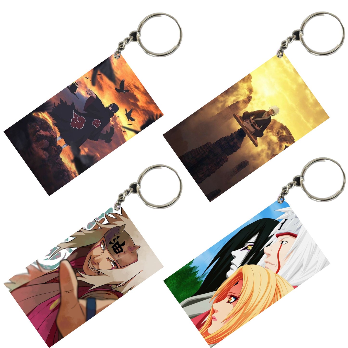 NARUTO Anime Unique Style 4 pcs Combo Keychain