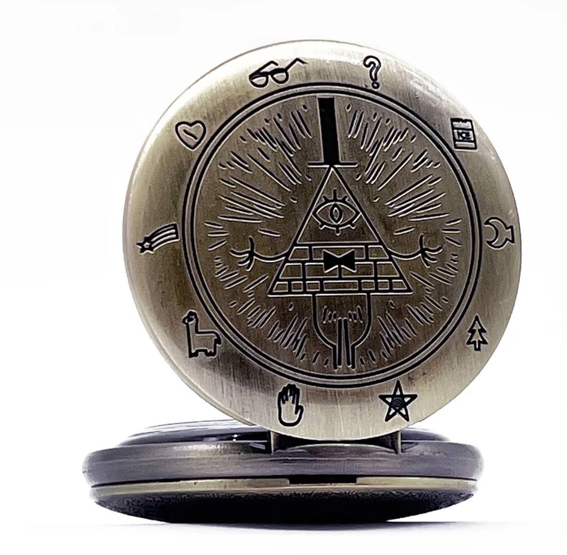 BILL CIPHER Antique Pocket Watch Keychain