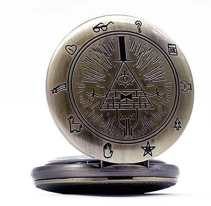 BILL CIPHER Antique Pocket Watch Keychain