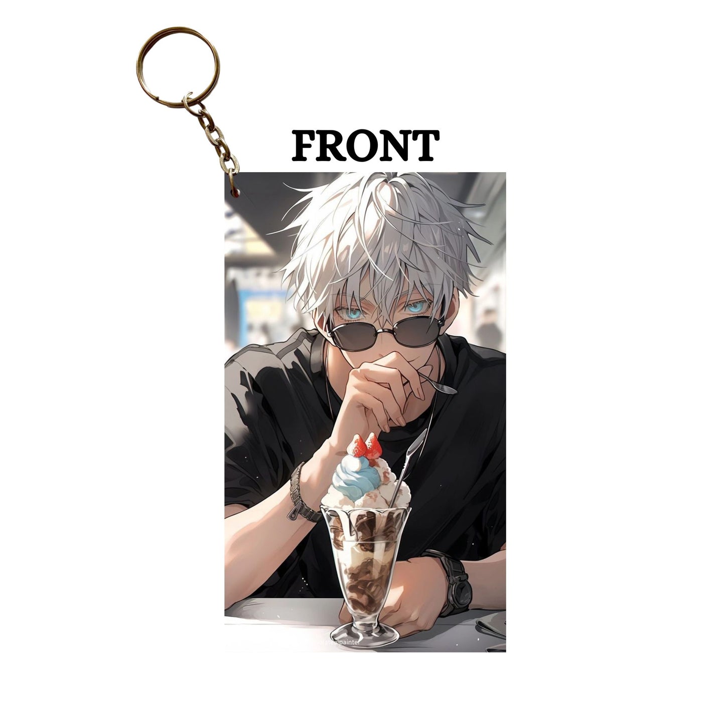 JJK GOJO HAVING SHAKE  Keychain